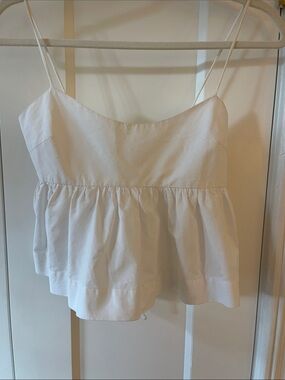 Zara Spaghetti Strap Ruffle Tieback Top